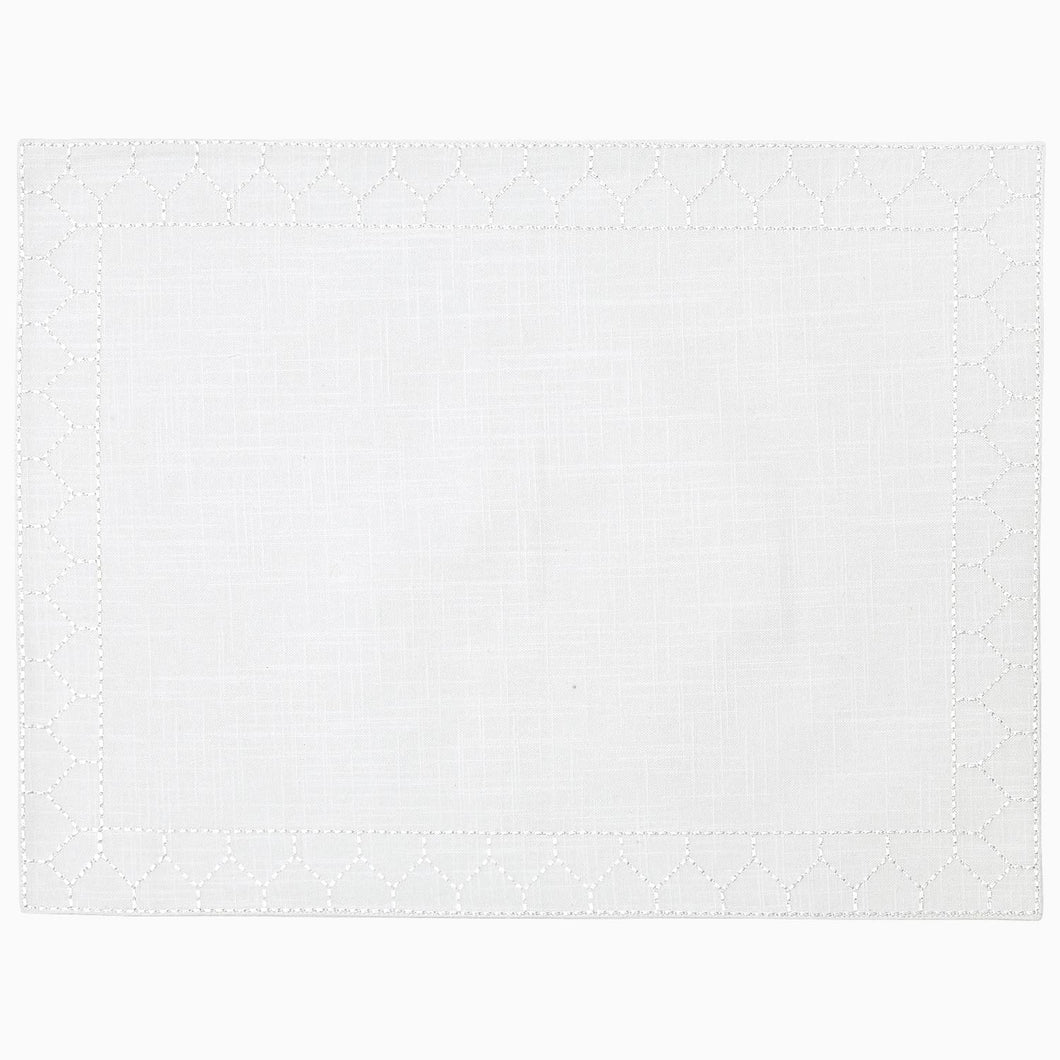 Stitched White Placemat