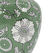 Load image into Gallery viewer, Green Chinoiserie Vase, 14&quot;
