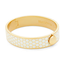 Load image into Gallery viewer, Honeycomb Cream Hinged Bangle, 13mm
