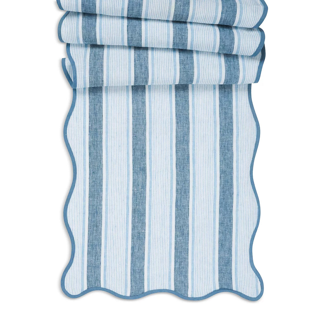 Cabana Stripe Table Runner, Ocean