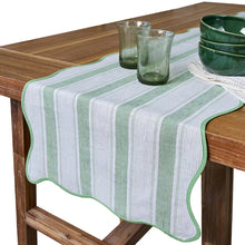 Load image into Gallery viewer, Cabana Stripe Table Runner, Seagrass
