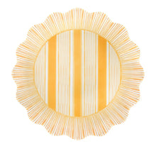 Load image into Gallery viewer, Cabana Stripe Melamine Dinner Plate, Sunshine
