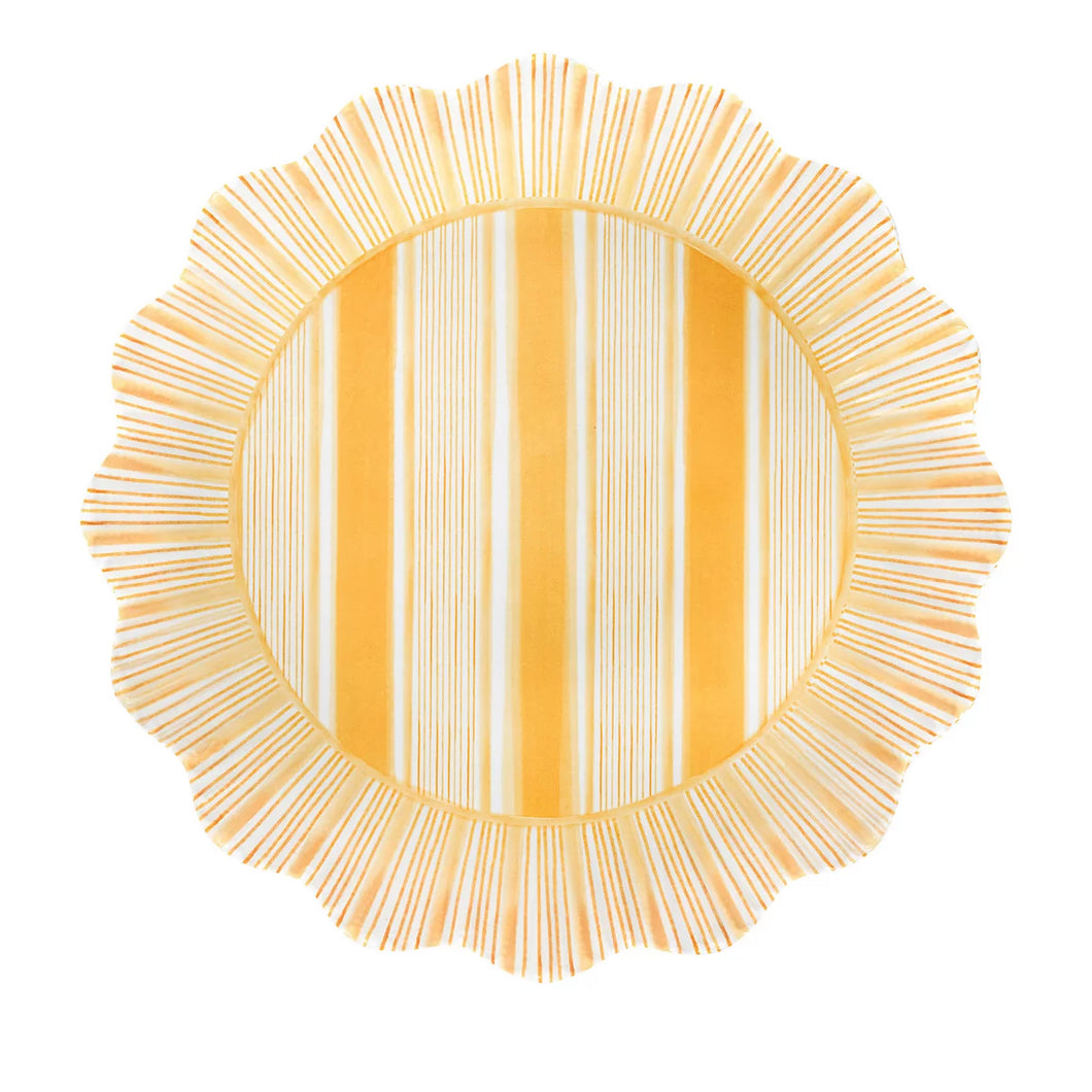 Cabana Stripe Melamine Dinner Plate, Sunshine