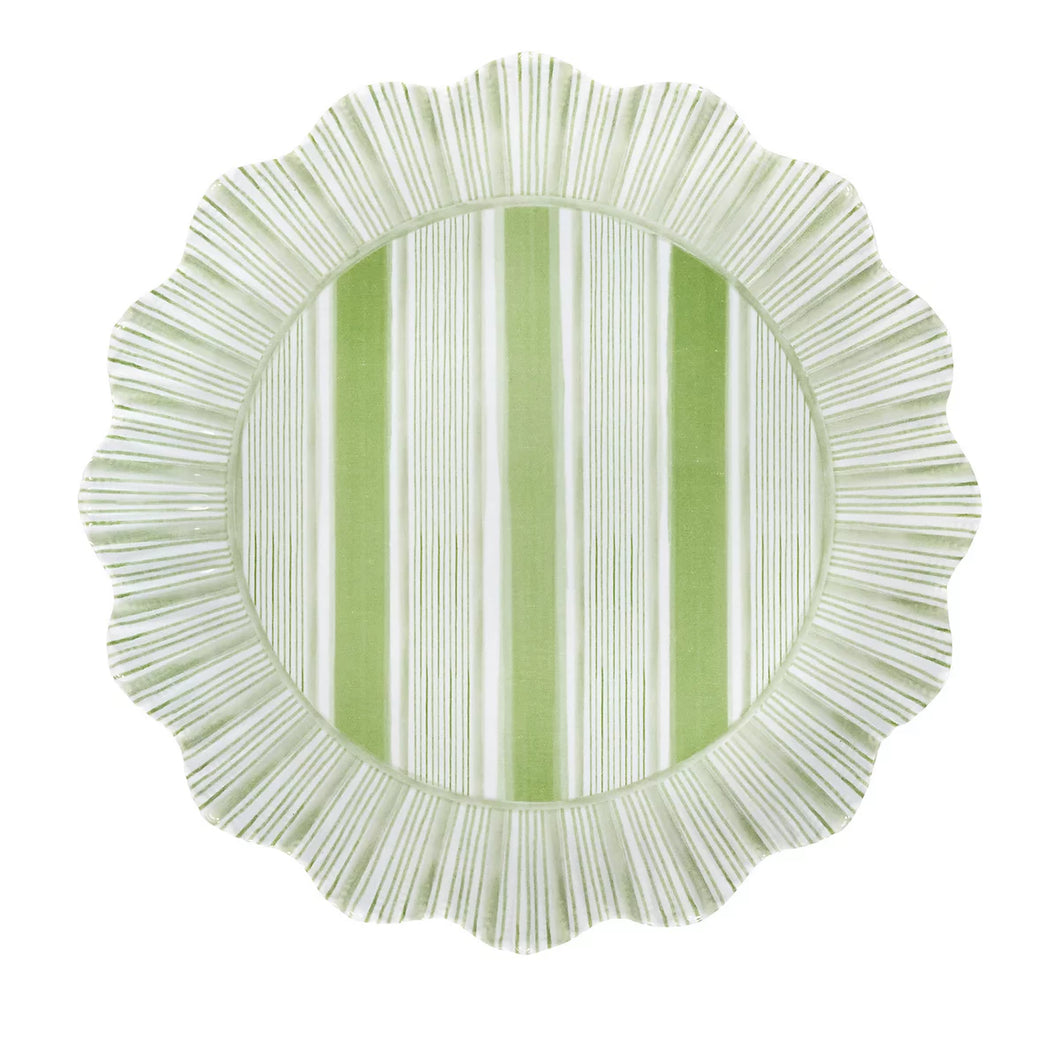 Cabana Stripe Melamine Dessert/Salad Plate, Seagrass