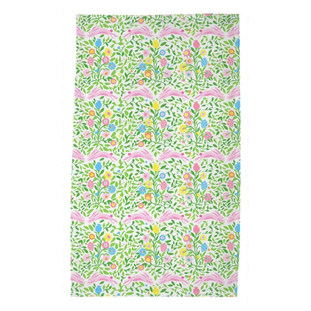 Mughal Bouquet Stripe Easter Poly Twill Tea Towel