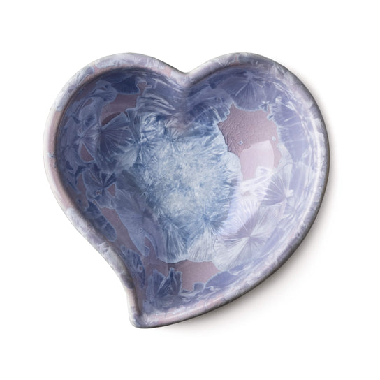 Small Crystalline Twist Heart Bowl, Lilac