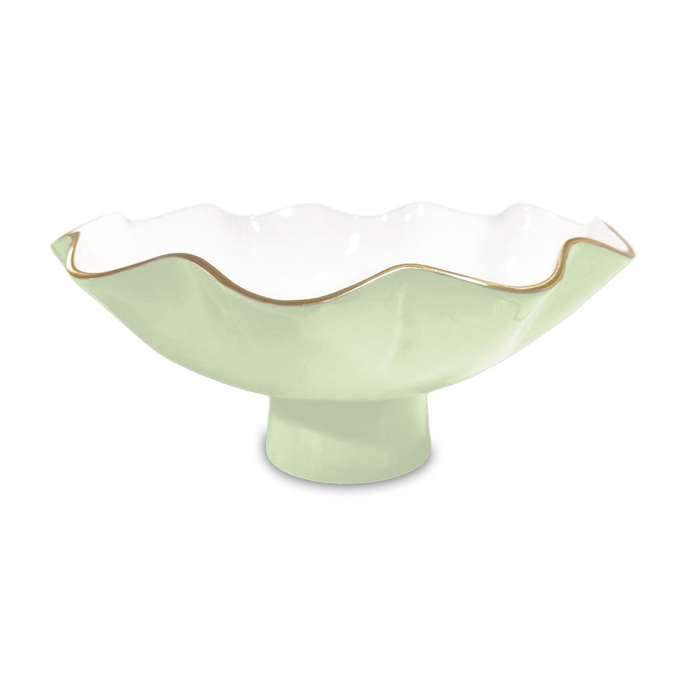 ENCANTO Carola Large Pedestal, Pistachio & White