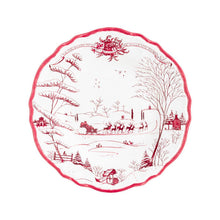 Load image into Gallery viewer, Country Estate Winter Frolic Ruby Melamine Dessert/Salad Plate, Set of 4
