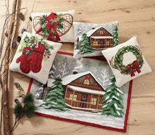 Load image into Gallery viewer, Holiday Woods Snowshoe Hook Pillow
