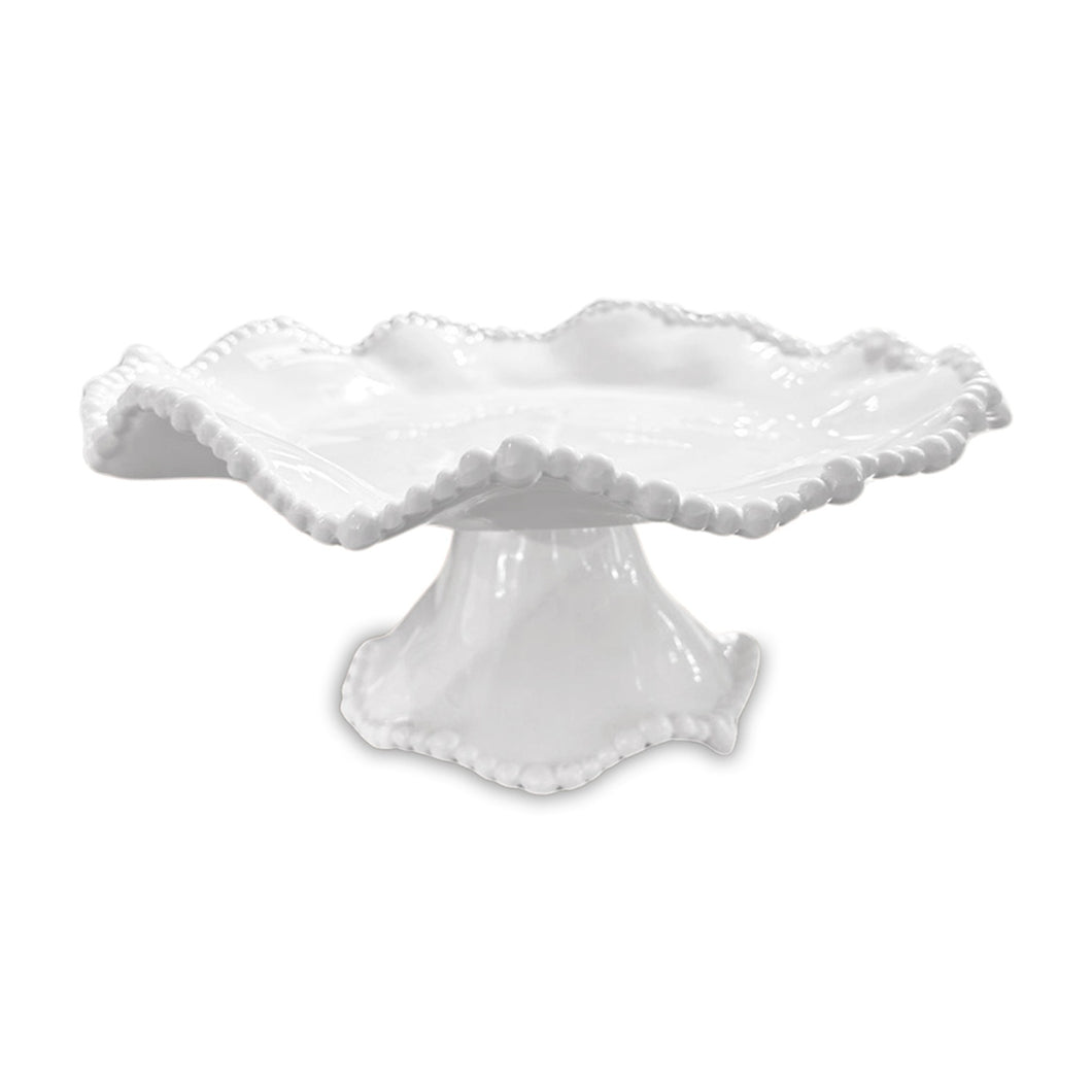 VIDA Alegria Small Pedestal Cake Plate, White