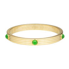 Load image into Gallery viewer, Ribbed Cabochon Emerald &amp; Gold Bangle
