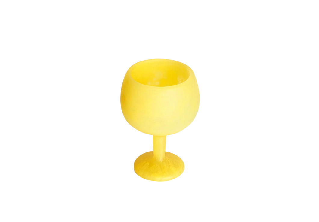 Resin Wine Glass, Yellow Swirl