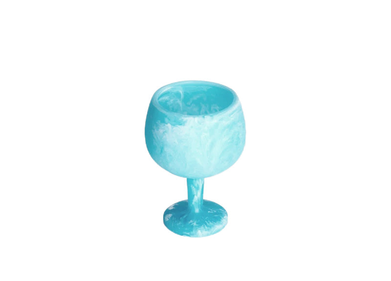 Resin Wine Glass, Aqua Swirl