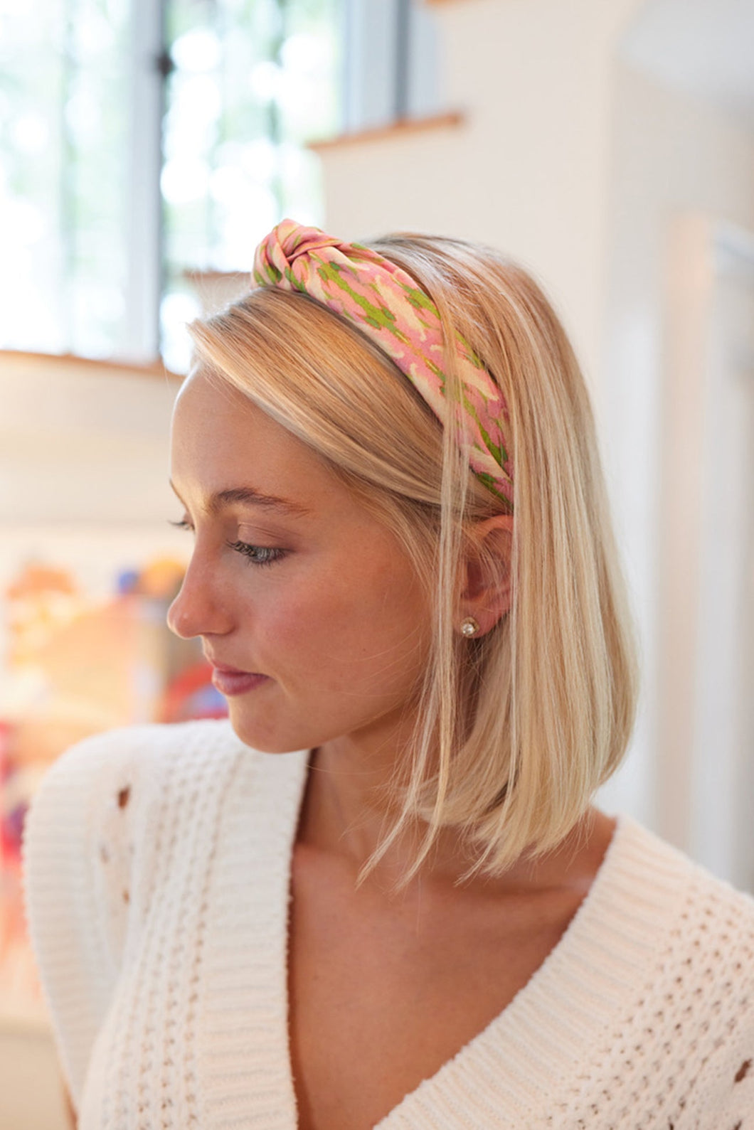 Knotted Headband, Cabana Pink