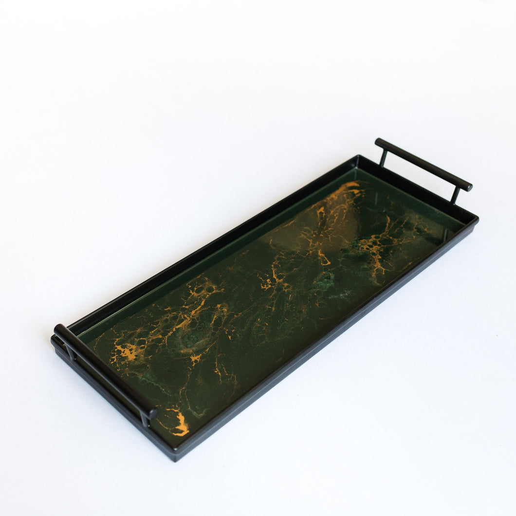 Resin Black Rectangle Tray, Jade