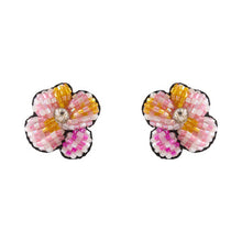 Load image into Gallery viewer, Alessandra Floral Studs, Orange Pink
