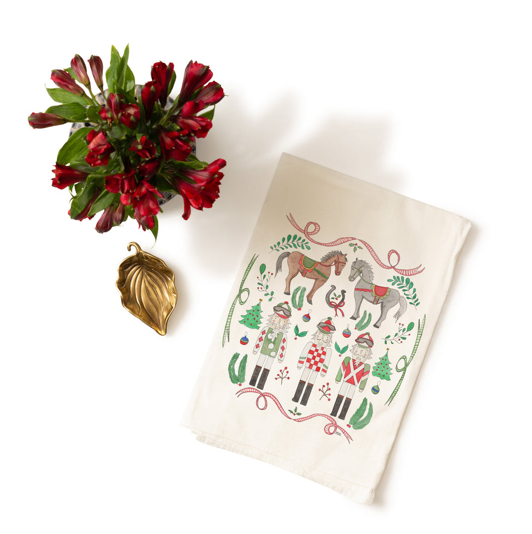 Maizie Clarke Equestrian Nutcracker Tea Towel