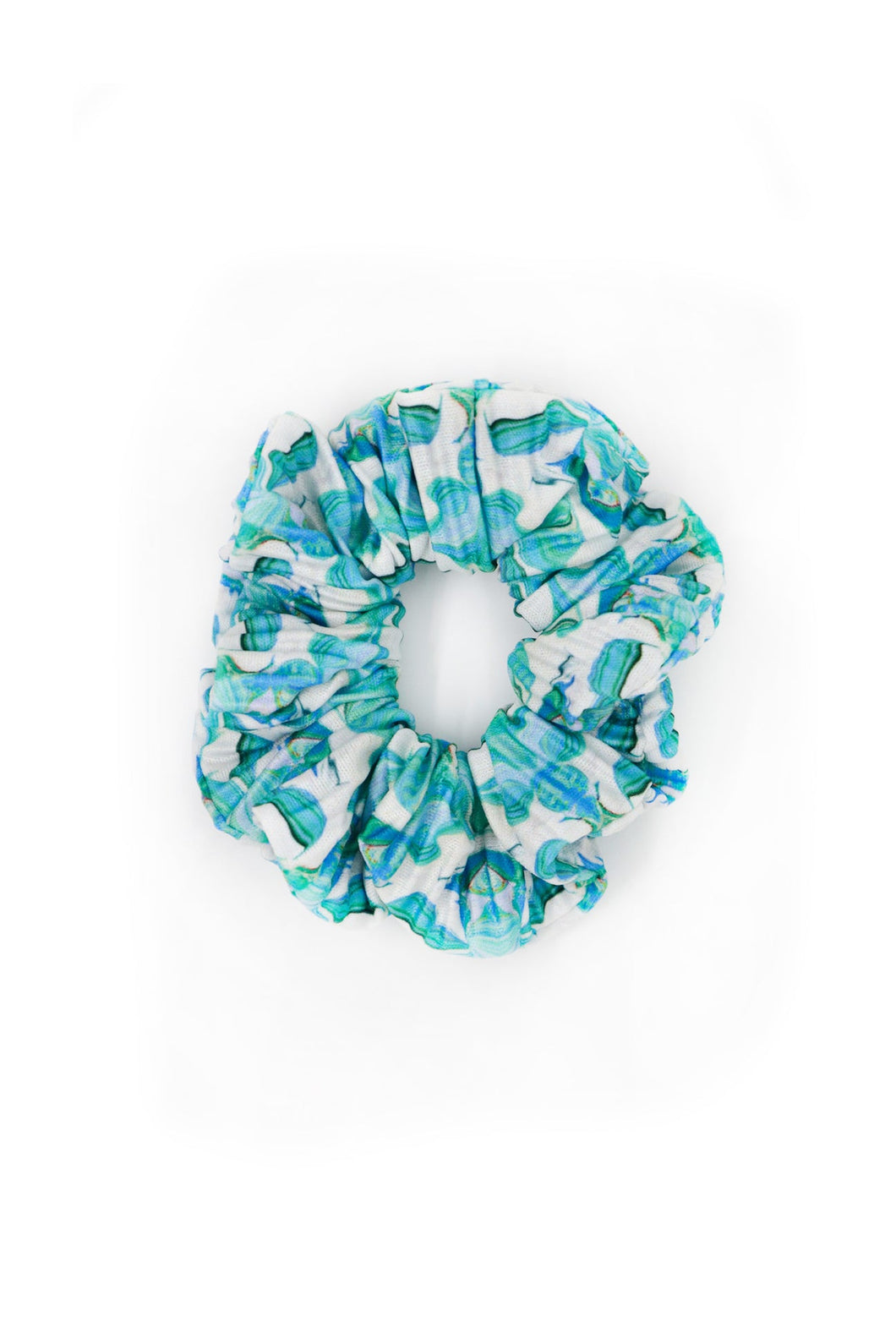 Pleated Scrunchie, Fern Blue