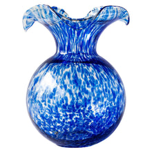 Load image into Gallery viewer, Hibiscus Glass Large Fluted Vase, Cobalt Tortoiseshell
