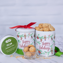 Load image into Gallery viewer, Cranstachio Shortbread Cookies, Happy Holidays Tin
