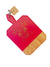 Load image into Gallery viewer, Red Acacia Heirloom Board with Cheese Spreader | Candy Canes, 16x10&quot;
