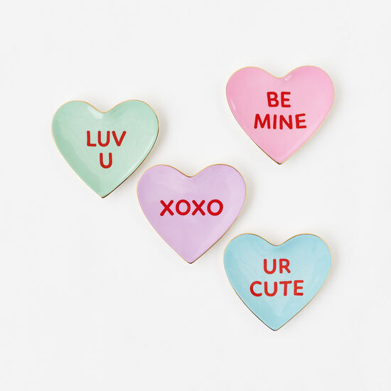 Conversation Candy Heart Trinket Tray