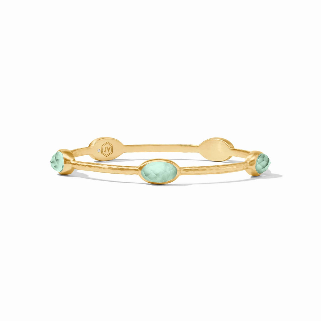 Ivy Stone Bangle, Iridescent Aquamarine Blue | S