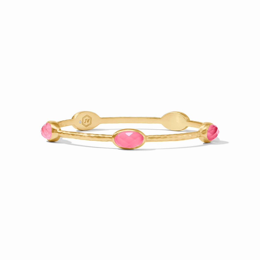 Ivy Stone Bangle, Iridescent Peony Pink | S