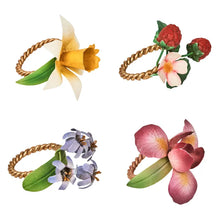 Load image into Gallery viewer, Meadow Walk Floral Napkin Rings, Assorted Set of 4
