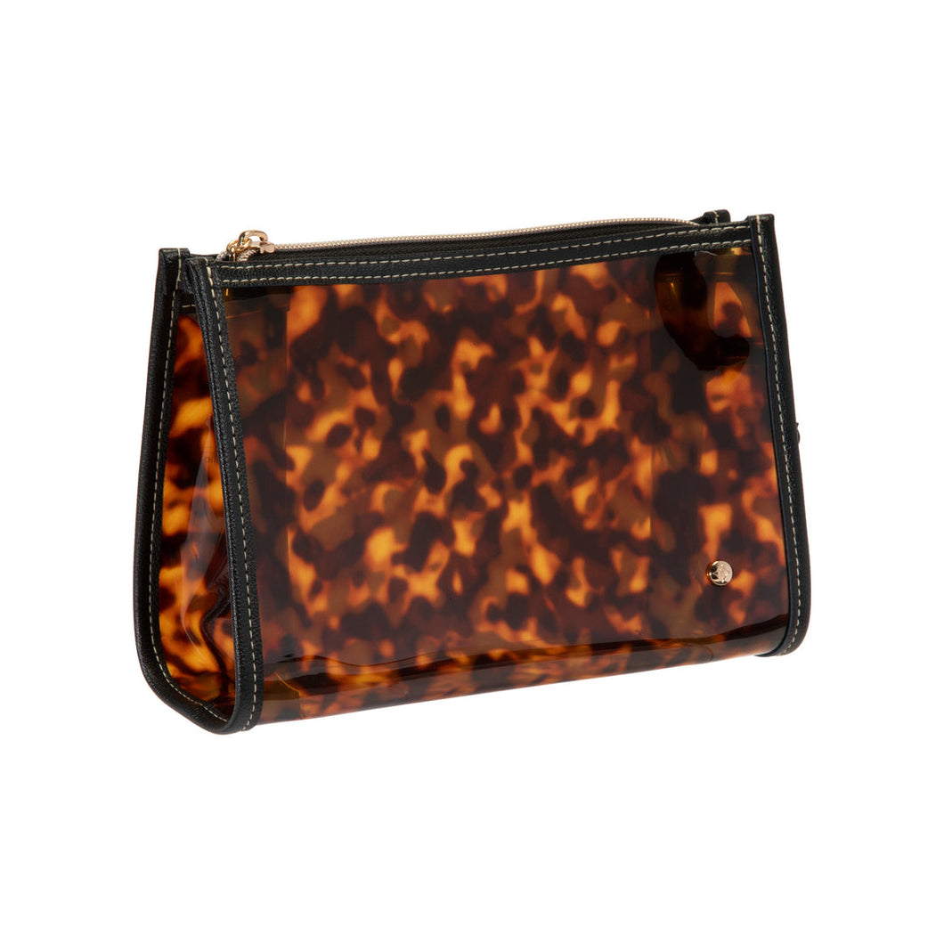 Medium Zip Cosmetic Case, Miami | Clearly Tortoise