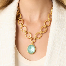 Load image into Gallery viewer, Nassau Statement Necklace, Iridescent Aquamarine Blue
