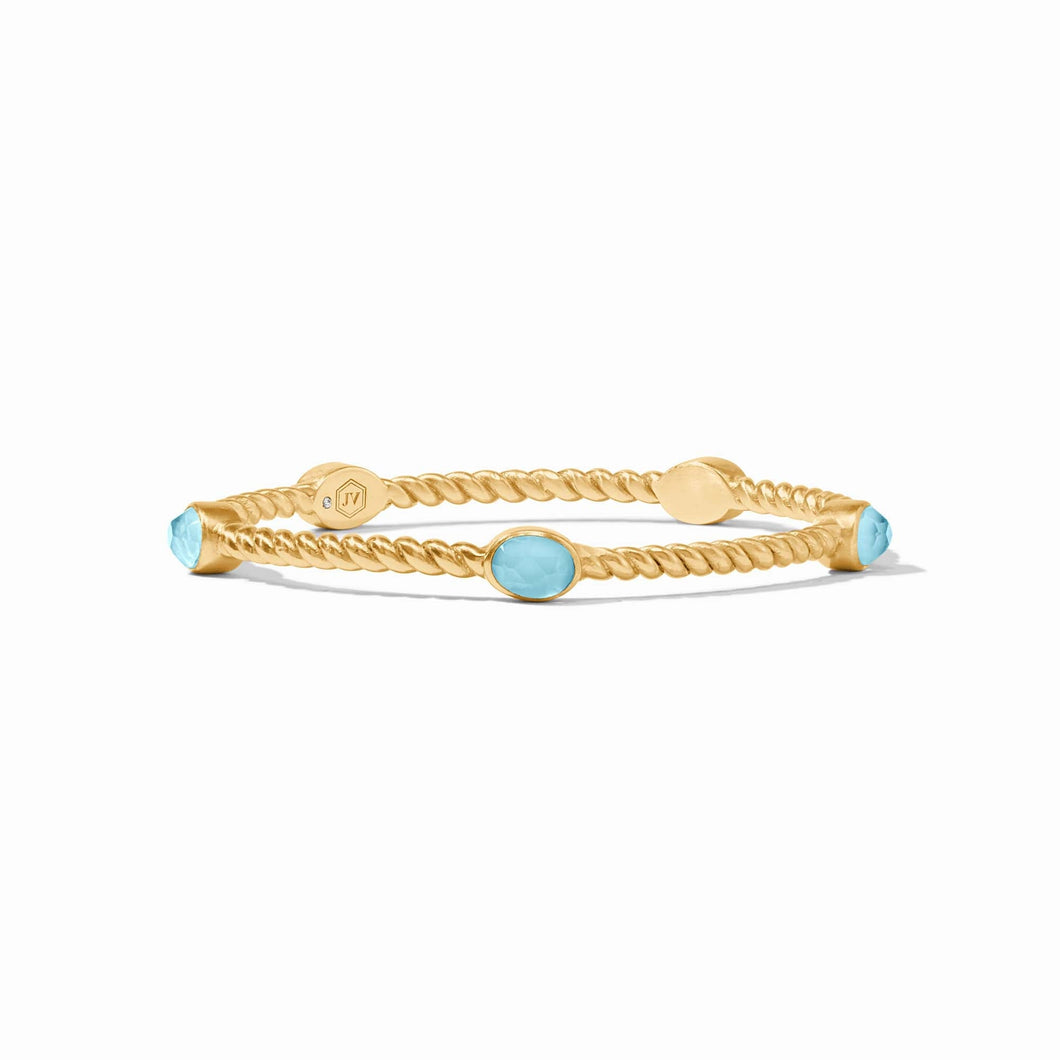 Nassau Stone Bangle, Iridescent Capri Blue