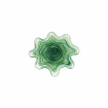 Load image into Gallery viewer, Onda Glass Green Petite Ruffled Bowl
