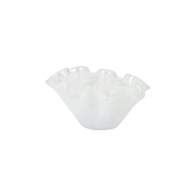 Load image into Gallery viewer, Onda Glass White Petite Ruffled Bowl
