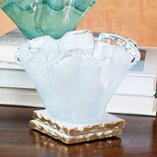 Load image into Gallery viewer, Onda Glass White Petite Ruffled Bowl
