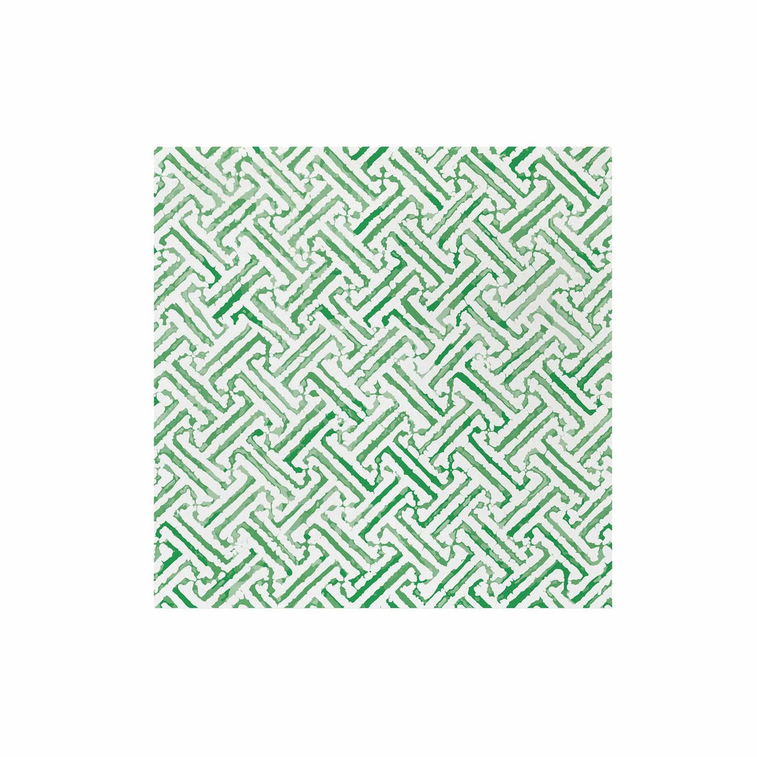 Papersoft Napkins Greek Key Green Dinner Napkins, Set of 20