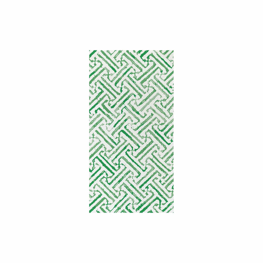 Papersoft Napkins Greek Key Green Guest Towels, Set of 20