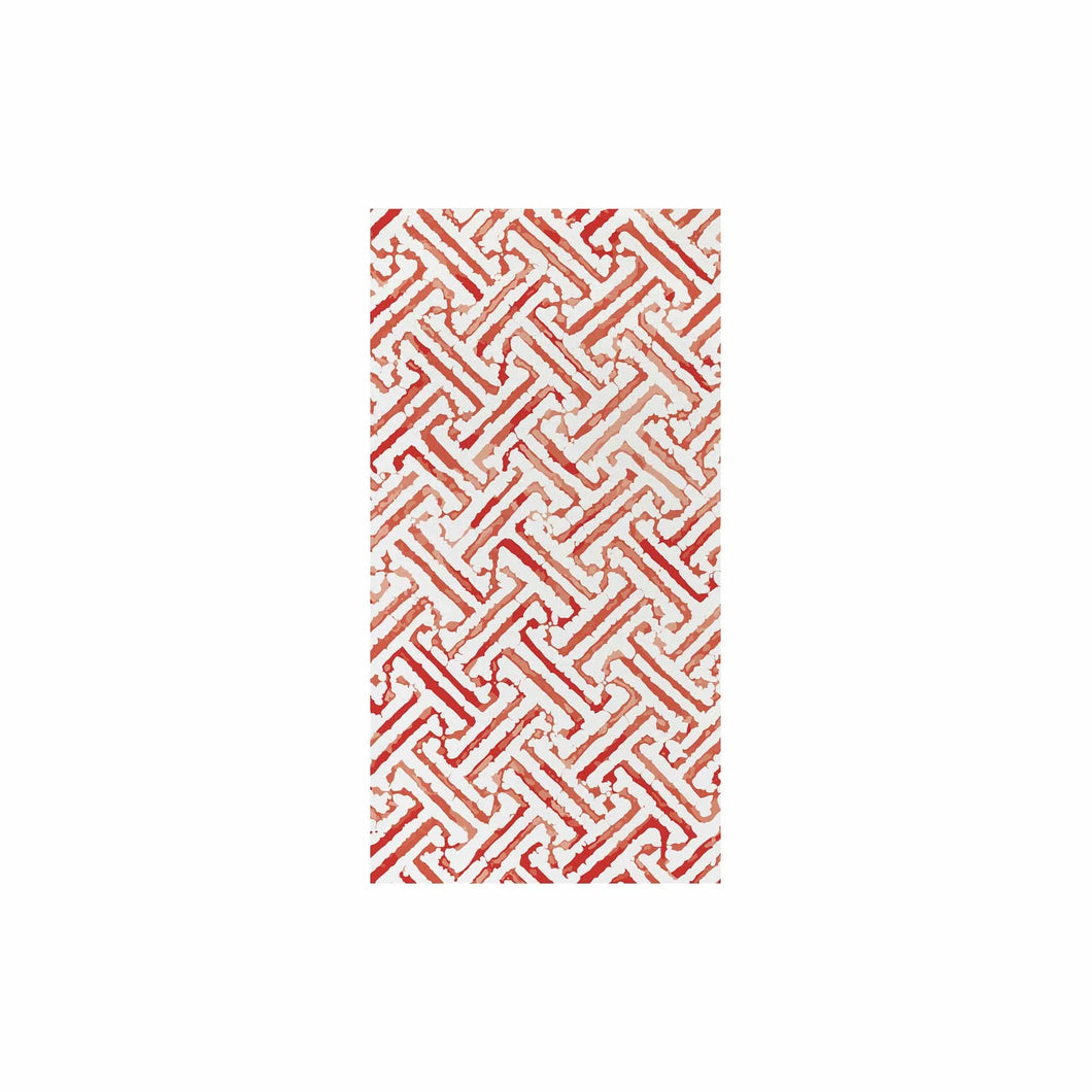 Papersoft Napkins Red Greek Key Guest Towels, Set of 20