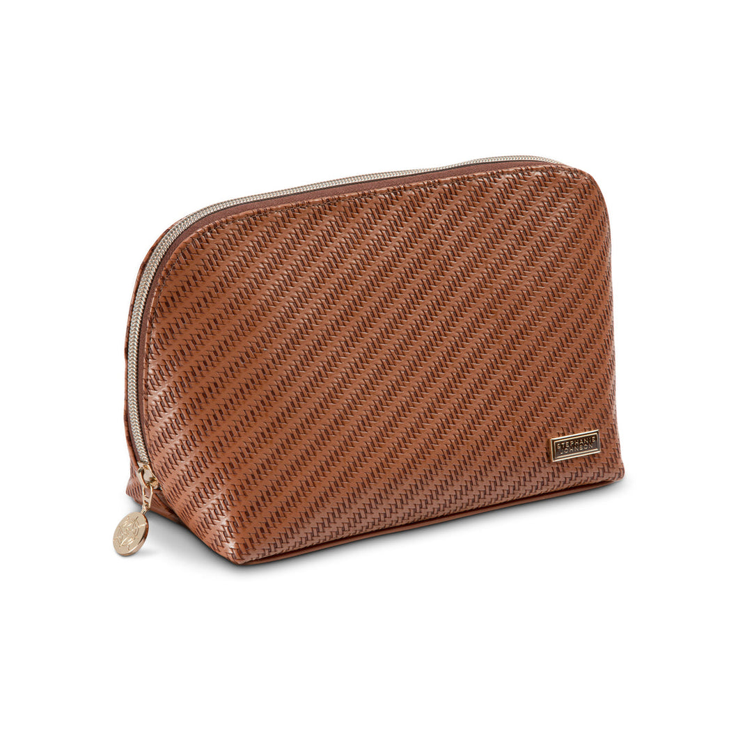 Lola Makeup Bag, Rosewood | Cognac