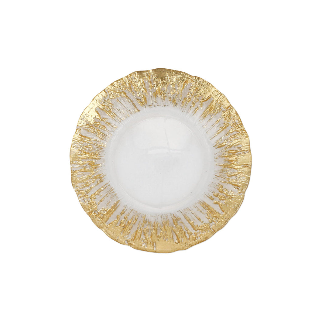 Rufolo Glass Gold Brushstroke Salad Plate