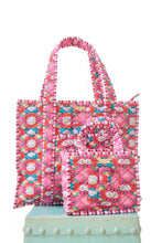 Load image into Gallery viewer, On the Road Quilted Tote, Strawberry Fields
