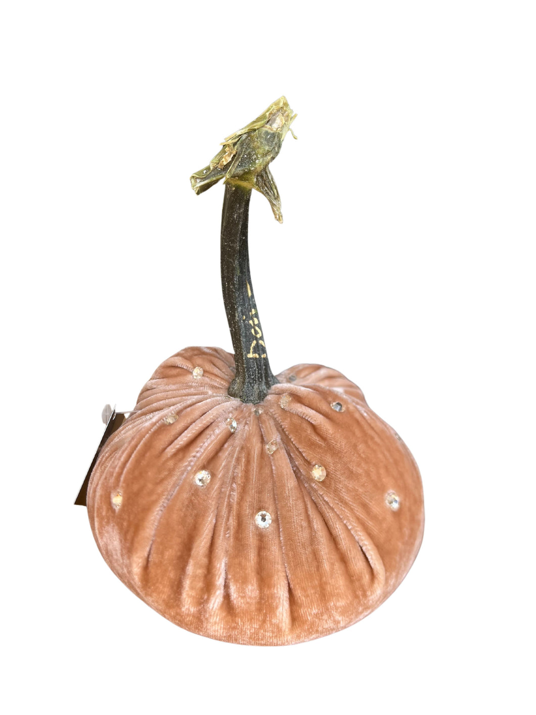 Sandstone Silk Velvet Pumpkin with Tonal Czech Crystals, 5