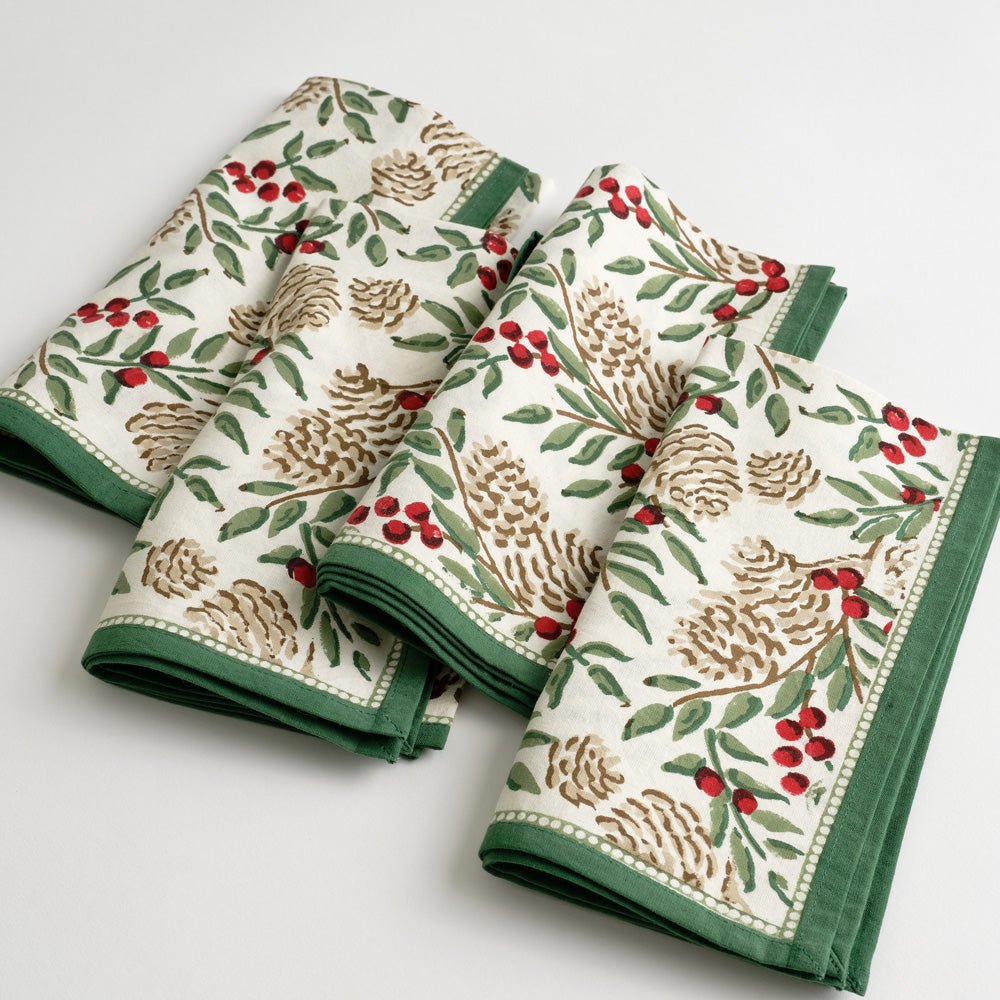 Christmas Garland Napkins, Set of 4m