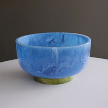 Load image into Gallery viewer, RESIN Rio Large Bowl with Base, Blue &amp; Green
