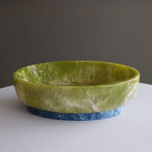 Load image into Gallery viewer, RESIN Rio Large Oval Bowl with Base, Green &amp; Blue
