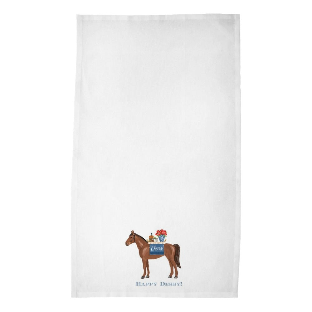 Cheers To Race Day Derby Poly Twill Tea Towel