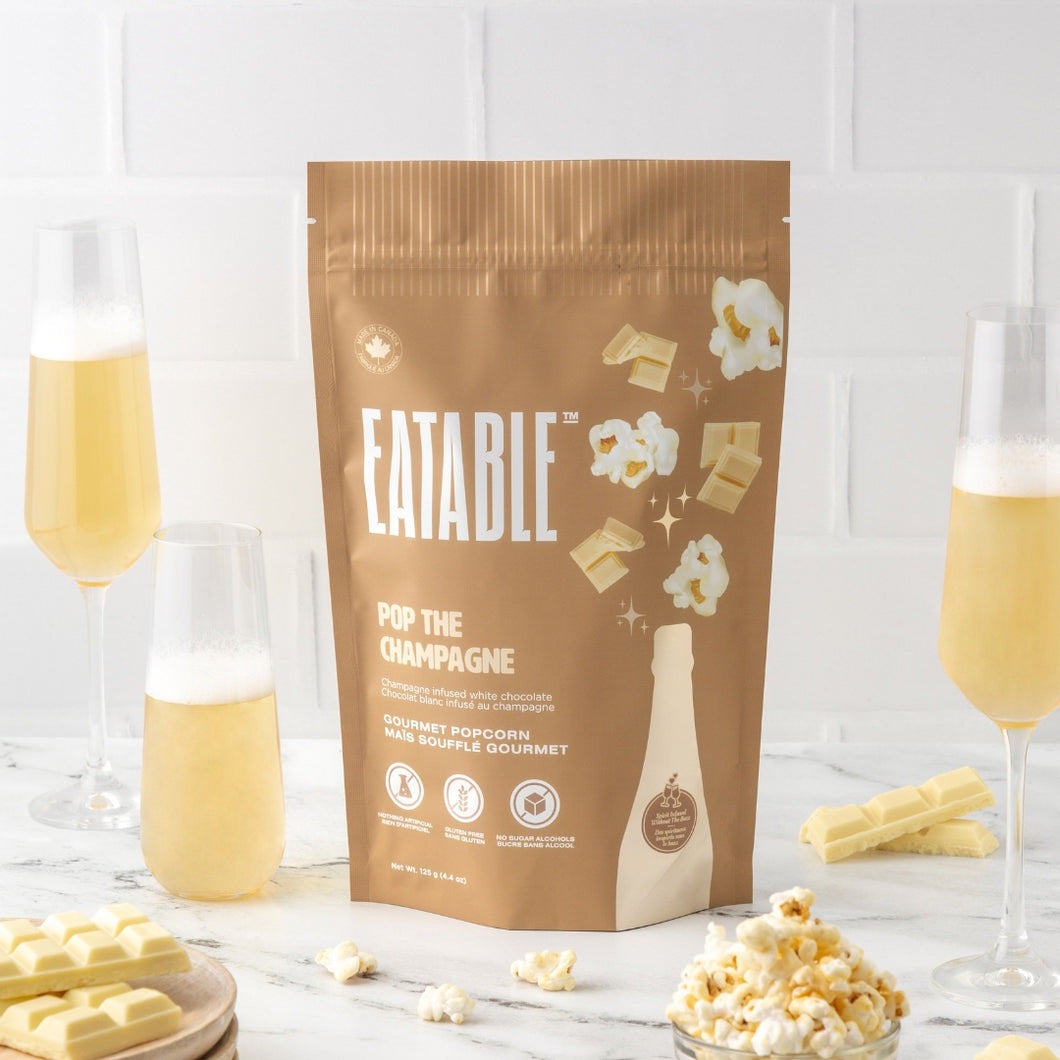 Pop the Champagne, Gourmet White Chocolate Popcorn