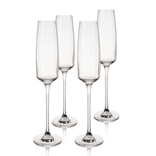 Load image into Gallery viewer, Viski Reserve Julian Crystal Champagne Flutes, Set of 4
