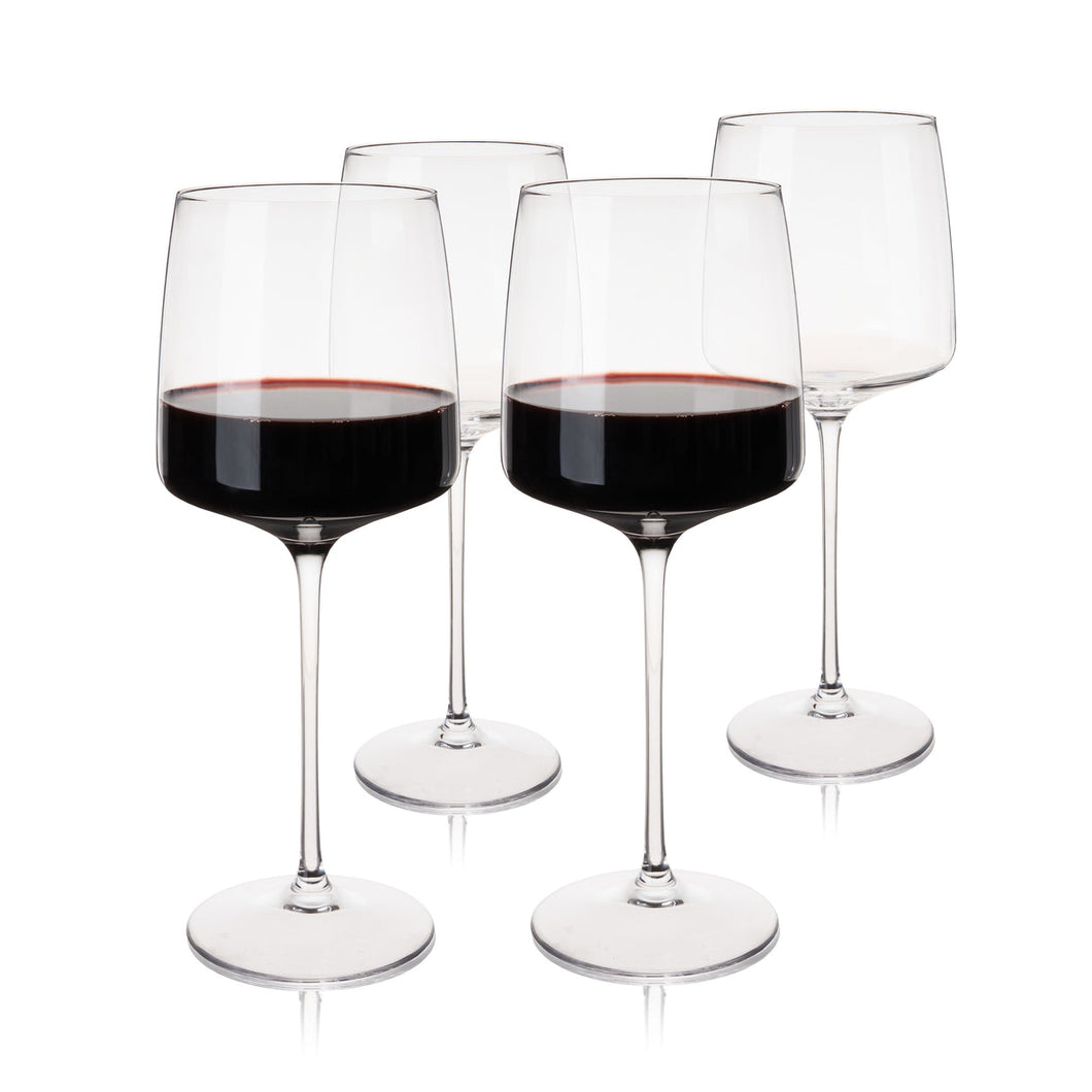 Viski Reserve Julien Crystal Bordeaux Glasses, Set of 4