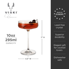 Load image into Gallery viewer, Viski  Reserve Julien Crystal Coupe Glasses, Set of 4
